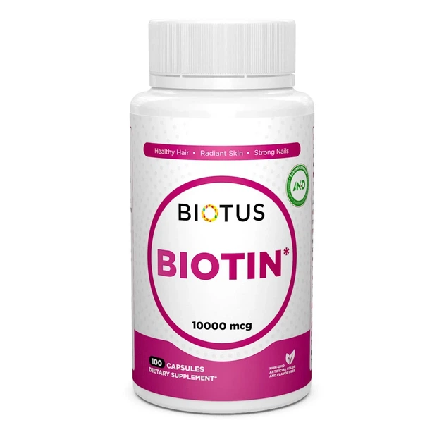 Біотин Biotin Biotus 10000 мкг, 100 капсул - Фото 1 Біотин Biotin Biotus 10000 мкг, 100 капсул - зображення 1