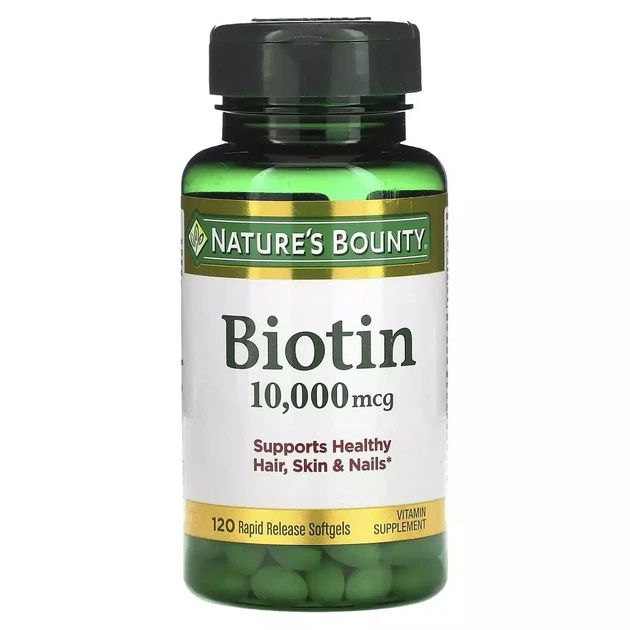 Біотин швидкого вивільнення, 10000 мкг, Biotin, Nature's Bounty, 120 гелевих капсул - Фото 1 Біотин швидкого вивільнення, 10000 мкг, Biotin, Nature's Bounty, 120 гелевих капсул - зображення 1