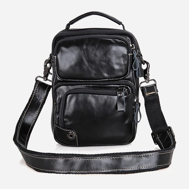 Сумка кросс боди через плечо мужская из натуральная кожи Vintage leather-14437 Черная - Фото 4 Сумка кросс боди через плечо мужская из натуральная кожи Vintage leather-14437 Черная - изображение 4