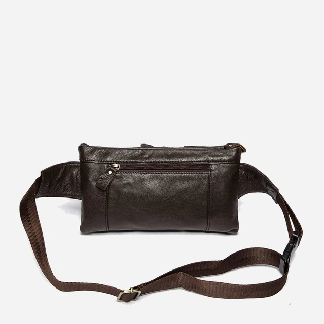 Сумка на пояс бананка мужская из натуральная кожи Vintage leather-14747 Коричневая - Фото 3 Сумка на пояс бананка мужская из натуральная кожи Vintage leather-14747 Коричневая - изображение 3