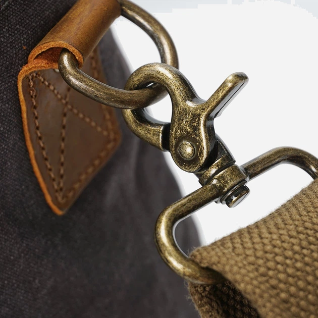 Сумка мессенджер через плечо мужская Vintage leather-20062 Серая - изображение 11