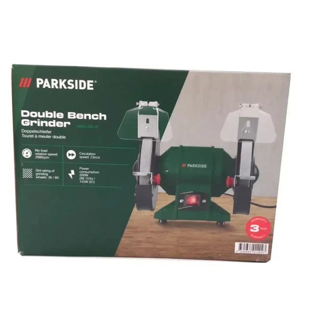 Точильный шлифовальный станок 200 Вт для дома 2 диска Parkside FK-2186 - Фото 6 Точильный шлифовальный станок 200 Вт для дома 2 диска Parkside FK-2186 - зображення 6