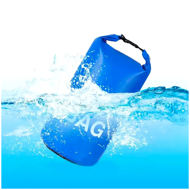 Водонепроницаемая сумка мешок 2л для активного отдыха ПВХ Синий Ocean Pack LS-1444 - изображение 5