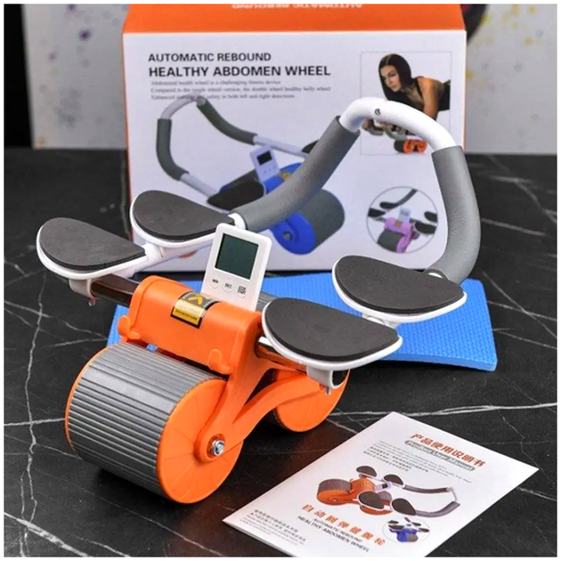 Ролик для пресса с таймером и ковриком для дома 1 шт оранжевый LS-2741 - изображение 7