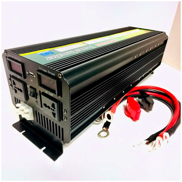 Инвертор 12000W 12V для кемпинга 2 розетки черный LS-2571 - зображення 5