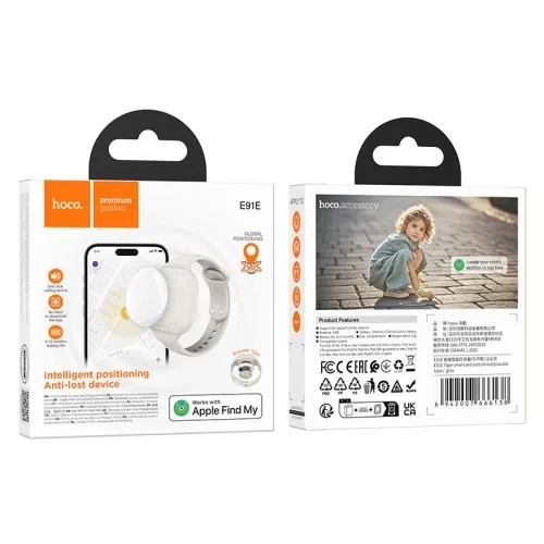 Брелок-поисковый трекер Hoco E91E Tiger Bracelet Type Gray с поддержкой Apple Find My - изображение 2