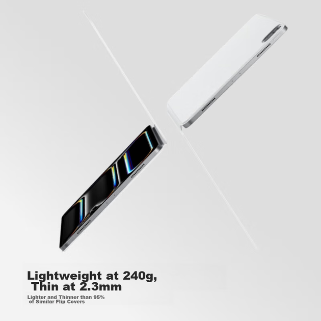 Чехол PITAKA для iPad Pro 11 (2025) магнитный тонкий со слотом для стилуса, белый - изображение 4