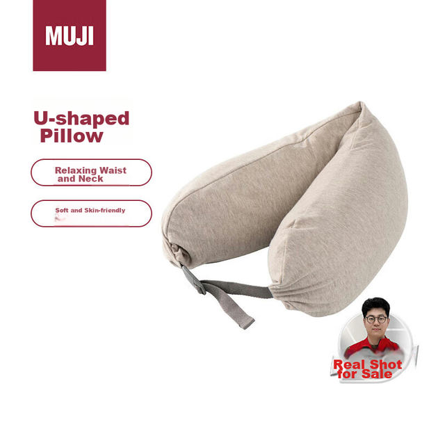 Подушка для шиї MUJI, U-подібна, дорожня, бежева - зображення 4