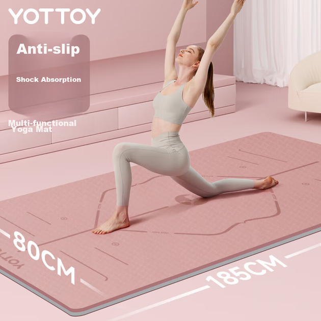Коврик для йоги Yottoy, утолщенный, для упражнений и фитнеса, очень широкий 185*80 см, для начинающих, мужчин и женщин, толщина 9 мм, коврик для дома. - Фото 11 Коврик для йоги Yottoy, утолщенный, для упражнений и фитнеса, очень широкий 185*80 см, для начинающих, мужчин и женщин, толщина 9 мм, коврик для дома. - изображение 11