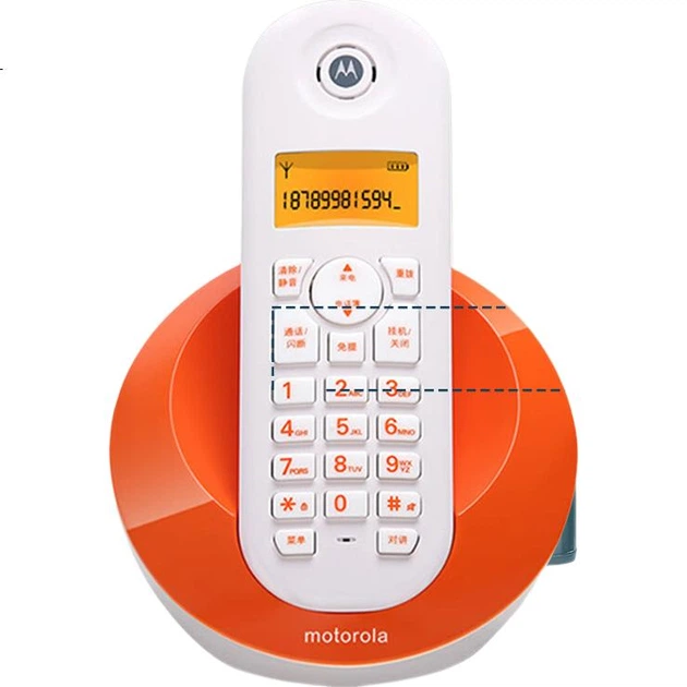 Телефон беспроводной Motorola цифровой стационарный громкая связь для дома и офиса оранжевый - изображение 3