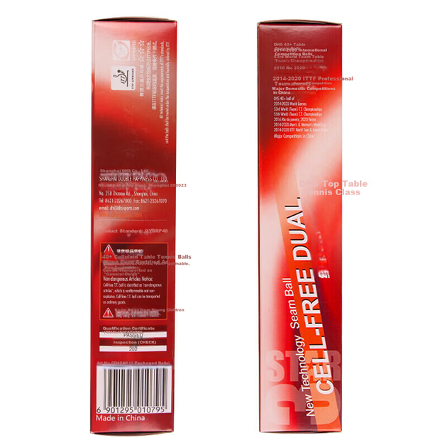 DHS Красные мячи для настольного тенниса Double Happiness 3-Star из ABS-пластика, новые, более 40 белых мячей, упаковка из 10 штук. - изображение 7