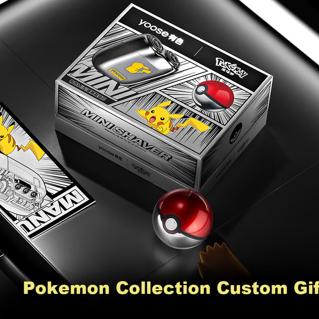 Бритва Yoose Pokemon Collaboration, стильная портативная мини-бритва из сплава, приятная для кожи, подарок на день рождения для мужчин, подарок для парня или мужа, триммер для бороды, подарочная коробка с логотипом Пикачу. - изображение 4