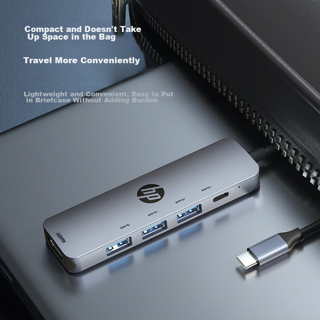 Док-станція розширення HP, швидка зарядка Type-C PD100W, розширення USB, дублювання екрана HDMI, 5-дюймова док-станція розширення Type-C, док-станція розширення MacBook, адаптер для комп'ютера Apple - зображення 11