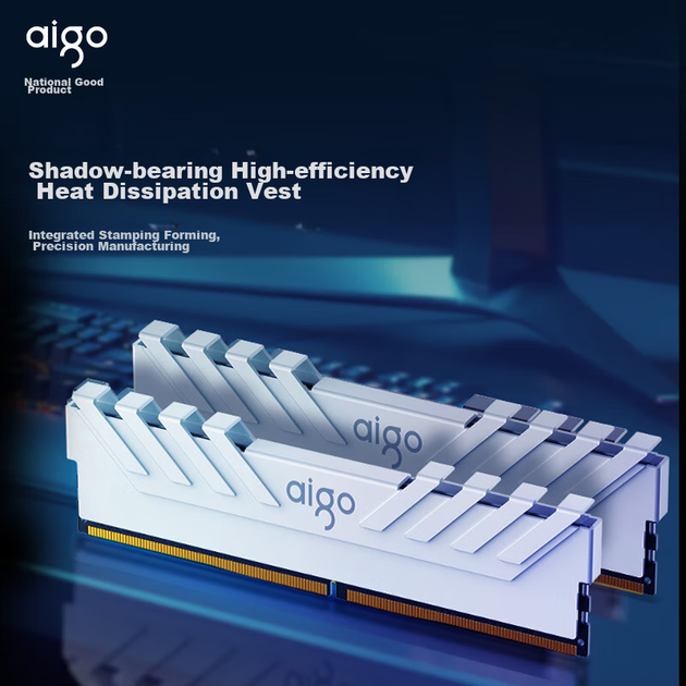 Комплект Aigo 16 ГБ (8 ГБ×2), DDR4 3200, модуль пам'яті для настільних комп'ютерів, розподільник тепла, двоканальна планка для зберігання даних комп'ютера, Chengying White C16 - изображение 6