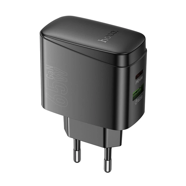 Зарядное устройство Hoco CS63A GAN Intelligent Balance 1USB/1USB-C функция быстрой зарядки PD65W/QC Black - изображение 5