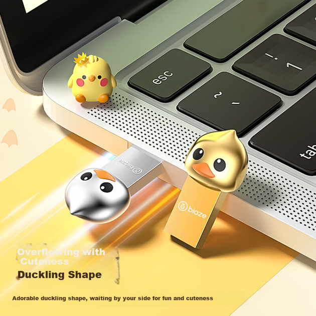 Флешка BIAZE, 64 ГБ, USB 3.2, мини, мультяшная, металлическая, модель UP-21, серебристая - Фото 5 Флешка BIAZE, 64 ГБ, USB 3.2, мини, мультяшная, металлическая, модель UP-21, серебристая - изображение 5