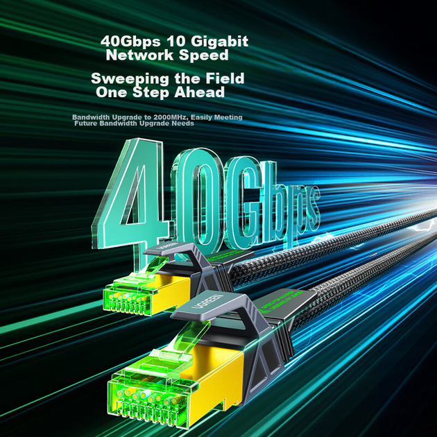 Патч-корд Ugreen NW264 Cat 8 экранированный медный 40 Гбит/с 1.5 м - изображение 3