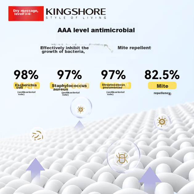 Полотенце KING SHORE банное 3A антибактериальное хлопковое, спортивное, серое, 420г - изображение 5