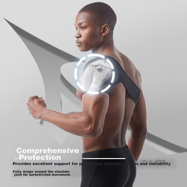 Бандаж плечовий MIZUNO Sports для бадмінтону та баскетболу компресійний дихаючий 0030-XL - Фото 6 Бандаж плечовий MIZUNO Sports для бадмінтону та баскетболу компресійний дихаючий 0030-XL - зображення 6