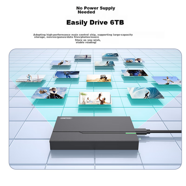Корпус UNITEK для HDD/SSD 2.5" Type-C, 10Гбит/с, USB 3.2-SATA - изображение 7