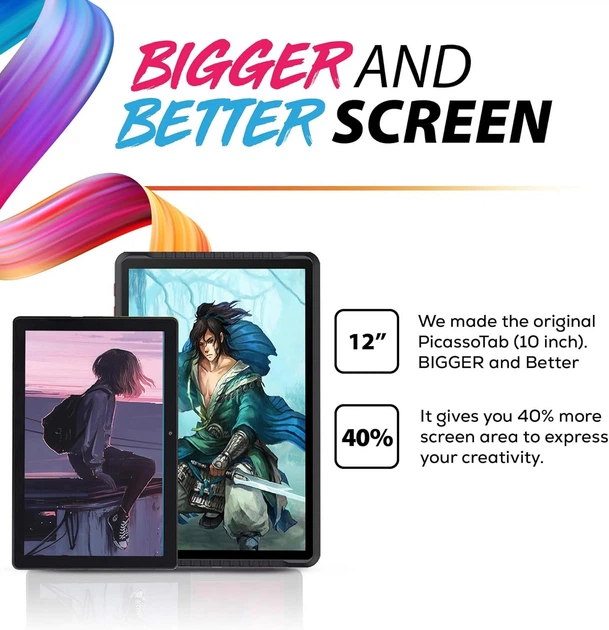 Графічний планшет 12'' 2К Picasso Tab A12 6/128Gb Android 15 Чорно-сірий (102181139) - зображення 5
