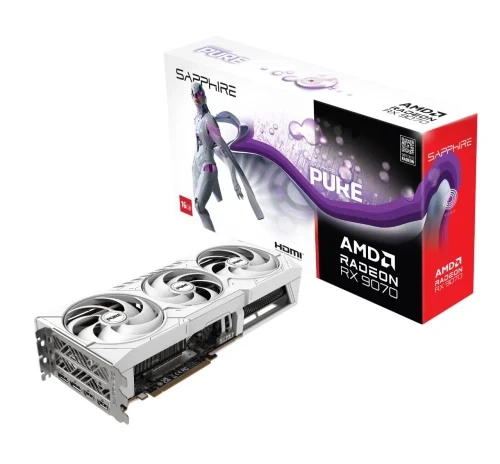 Видеокарта Radeon RX 9070, Sapphire, PURE (White Edition), 16Gb GDDR6 (11349-02-20G) - Фото 1 Видеокарта Radeon RX 9070, Sapphire, PURE (White Edition), 16Gb GDDR6 (11349-02-20G) - изображение 1