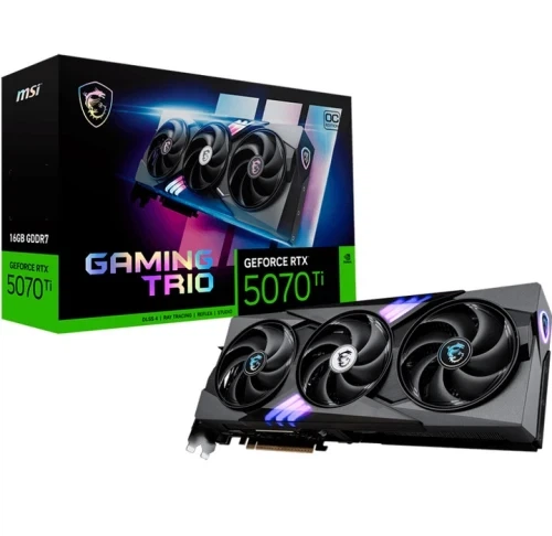 Видеокарта GeForce RTX 5070 Ti, MSI, GAMING TRIO OC, 16Gb GDDR7 (G507T-16GTC) - Фото 1 Видеокарта GeForce RTX 5070 Ti, MSI, GAMING TRIO OC, 16Gb GDDR7 (G507T-16GTC) - изображение 1