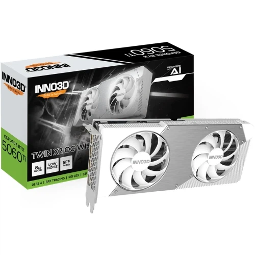 Видеокарта GeForce RTX 5060 Ti, Inno3D, TWIN X2 OC (White Edition), 8Gb GDDR7 (N506T2-08D7X-193075W) - Фото 1 Видеокарта GeForce RTX 5060 Ti, Inno3D, TWIN X2 OC (White Edition), 8Gb GDDR7 (N506T2-08D7X-193075W) - изображение 1