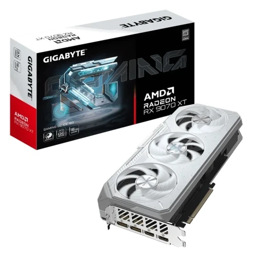 Видеокарта Radeon RX 9070 XT, Gigabyte, GAMING OC ICE (White), 16Gb GDDR6 (GV-R907XGAMINGOCICE-16GD) - Фото 1 Видеокарта Radeon RX 9070 XT, Gigabyte, GAMING OC ICE (White), 16Gb GDDR6 (GV-R907XGAMINGOCICE-16GD) - изображение 1