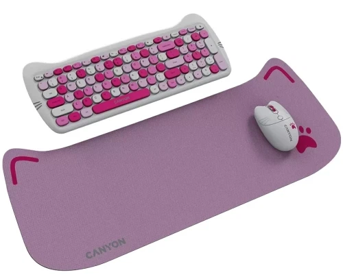 Комплект беспроводной Canyon HSET-W6 "Kitty Edition", Pink (CNS-HSETW6PK) - Фото 2 Комплект беспроводной Canyon HSET-W6 "Kitty Edition", Pink (CNS-HSETW6PK) - изображение 2