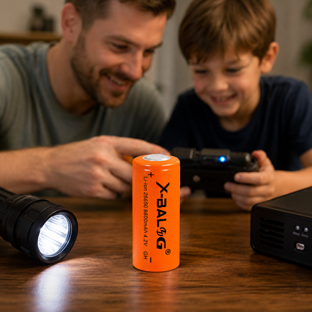 Аккумулятор 26650 / Батарея литиево-ионовая x-balog 26650 8800 mah 1 шт - изображение 2