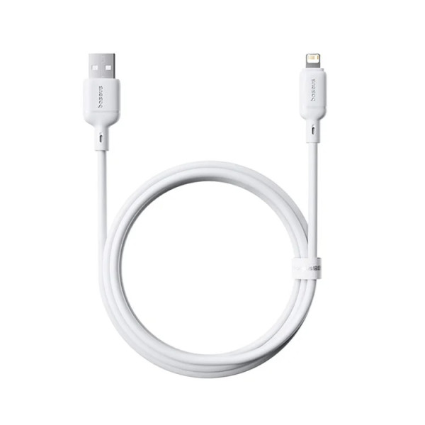 Кабель Baseus Silky Series USB-A Lightning 2,4 А, 1 м, білий - Фото 1 Кабель Baseus Silky Series USB-A Lightning 2,4 А, 1 м, білий - зображення 1