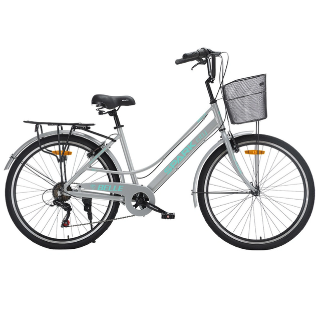 Велосипед SPARK CITY BELLE 26`` ал17`` жв v-brake с корзиной серый - Фото 2 Велосипед SPARK CITY BELLE 26`` ал17`` жв v-brake с корзиной серый - изображение 2