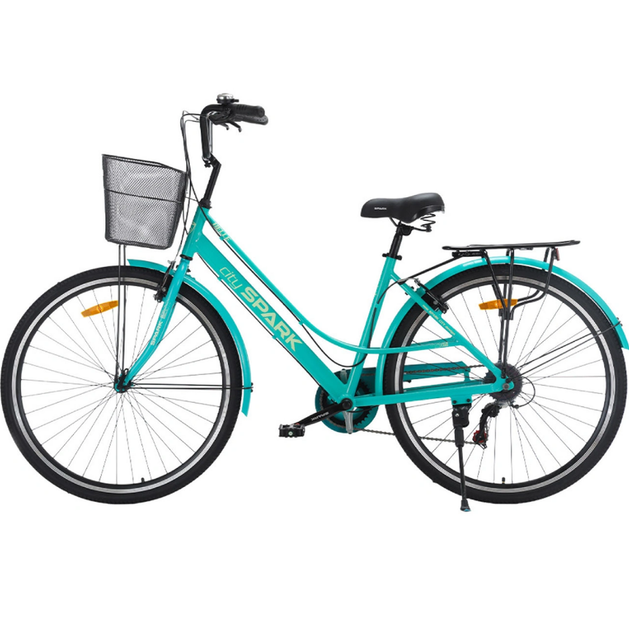 Велосипед SPARK CITY BELLE 28`` ал18`` жв v-brake с корзиной бирюзовый - Фото 4 Велосипед SPARK CITY BELLE 28`` ал18`` жв v-brake с корзиной бирюзовый - изображение 4