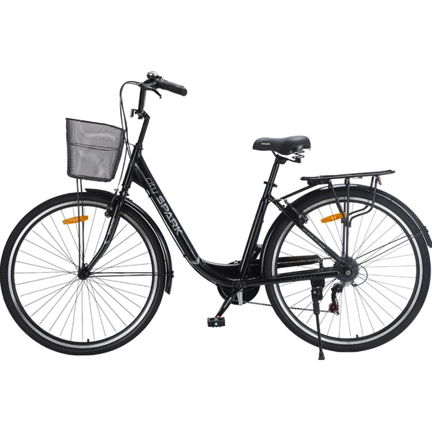 Велосипед SPARK CITY TEYA 28`` ал18`` жв v-brake с корзиной чёрный - изображение 4