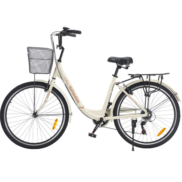 Велосипед SPARK CITY TEYA 26`` ал17`` жв v-brake с корзиной бежевый - Фото 4 Велосипед SPARK CITY TEYA 26`` ал17`` жв v-brake с корзиной бежевый - изображение 4