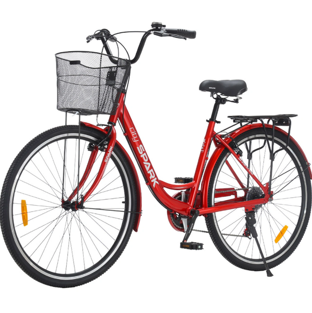 Велосипед SPARK CITY CELINE 28`` ал18`` жв v-brake с корзиной красный - Фото 3 Велосипед SPARK CITY CELINE 28`` ал18`` жв v-brake с корзиной красный - изображение 3