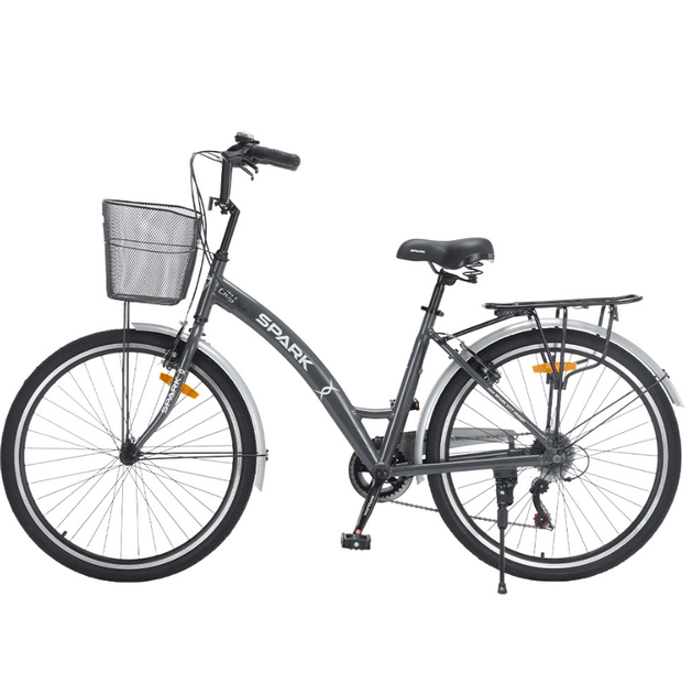 Велосипед SPARK CITY REINE 26`` ал17`` жв v-brake с корзиной графитовый - изображение 4