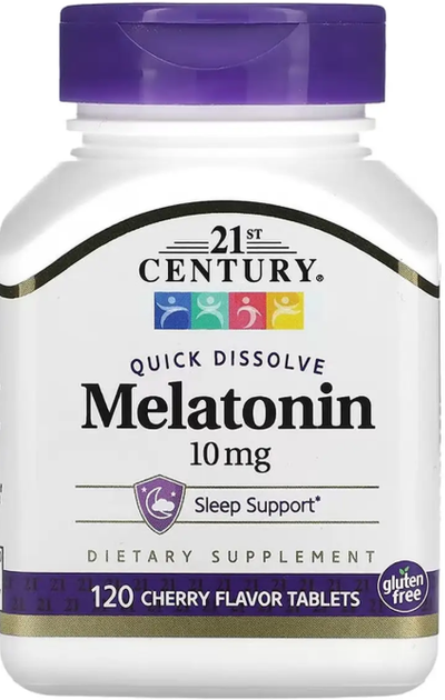 Мелатонін 21st Century Melatonin 10 mg Quick Dissolve 120 таб вишня - Фото 1 Мелатонін 21st Century Melatonin 10 mg Quick Dissolve 120 таб вишня - зображення 1