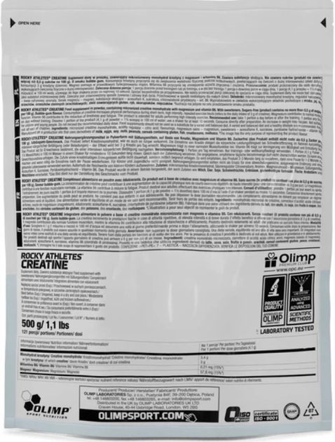 Креатин моногидрат OLIMP Rocky Athletes Creatine 500 g цитрусовый лимонад - изображение 2
