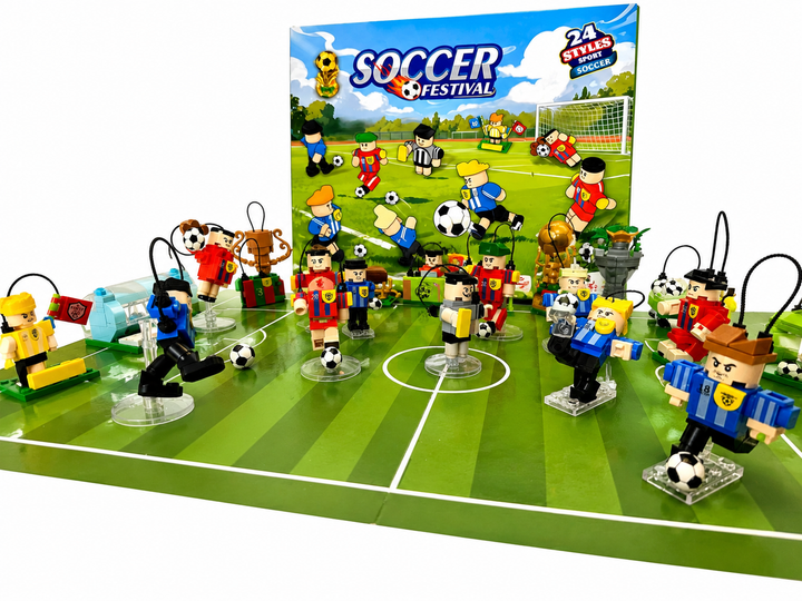 Адвент-календарь-конструктор Soccer Festival 24 в 1, 712 деталей, футбольный игровой набор с полем для детей от 6 лет - Фото 3 Адвент-календарь-конструктор Soccer Festival 24 в 1, 712 деталей, футбольный игровой набор с полем для детей от 6 лет - изображение 3