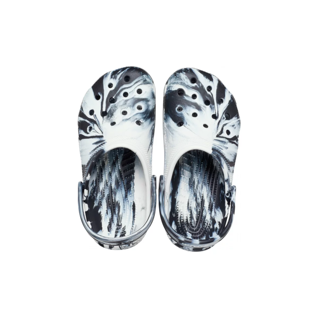 Жіночі крокси класік Crocs Classic Clog Marbled Black/White (32/33, білий) - Фото 3 Жіночі крокси класік Crocs Classic Clog Marbled Black/White (32/33, білий) - изображение 3