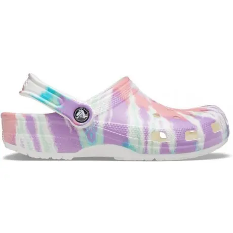Жіночі крокси класік Crocs Classic Tie Dye Graphic Clog White/Multi (38-39, різнокольоровий) - зображення 4