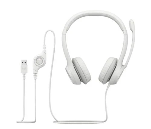 Наушники Logitech H390, Off-White, USB (981-001286) - Фото 3 Наушники Logitech H390, Off-White, USB (981-001286) - изображение 3