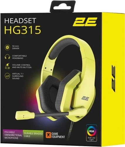 Наушники 2E HG315 7.1 GAMING, Yellow (2E-HG315YW-7.1) - Фото 9 Наушники 2E HG315 7.1 GAMING, Yellow (2E-HG315YW-7.1) - изображение 9