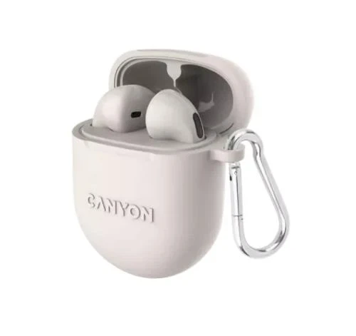 Навушники Canyon TWS-6, Beige (CNS-TWS6BE) - Фото 2 Навушники Canyon TWS-6, Beige (CNS-TWS6BE) - зображення 2