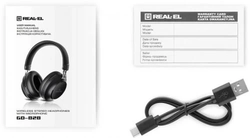 Наушники REAL-EL GD-828 Black - Фото 3 Наушники REAL-EL GD-828 Black - изображение 3
