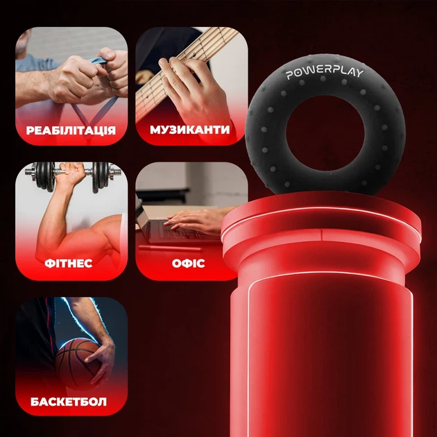 Еспандер кистьовий ProDobro PP-4338 30 кг силіконовий чорний - зображення 9