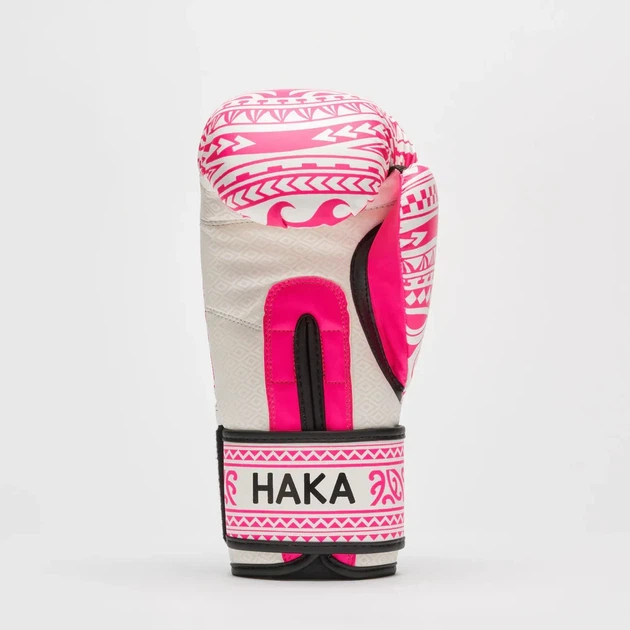 Боксерские перчатки Haka GN329 10 oz полиуретан бело-розовые - Фото 3 Боксерские перчатки Haka GN329 10 oz полиуретан бело-розовые - изображение 3