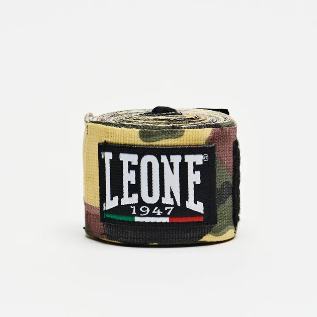 Боксерские бинты Leone AB705 эластичные 4,5 м хлопок зеленый камуфляж - Фото 2 Боксерские бинты Leone AB705 эластичные 4,5 м хлопок зеленый камуфляж - изображение 2